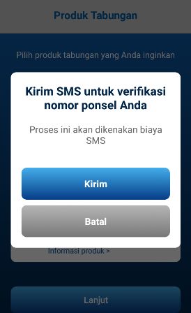 Proses kirim sms untuk verifikasi nomor ponsel (dokpri)
