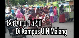 Suasana pasar takjil di kampus UIN Malang (dok. Pri)
