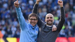 Manager Manchester City merayakan juara [foto: bbc.com]