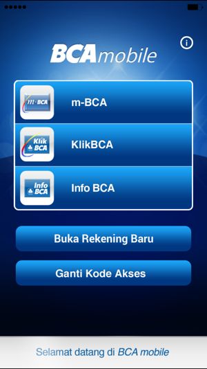 tampilan depan BCA Mobile