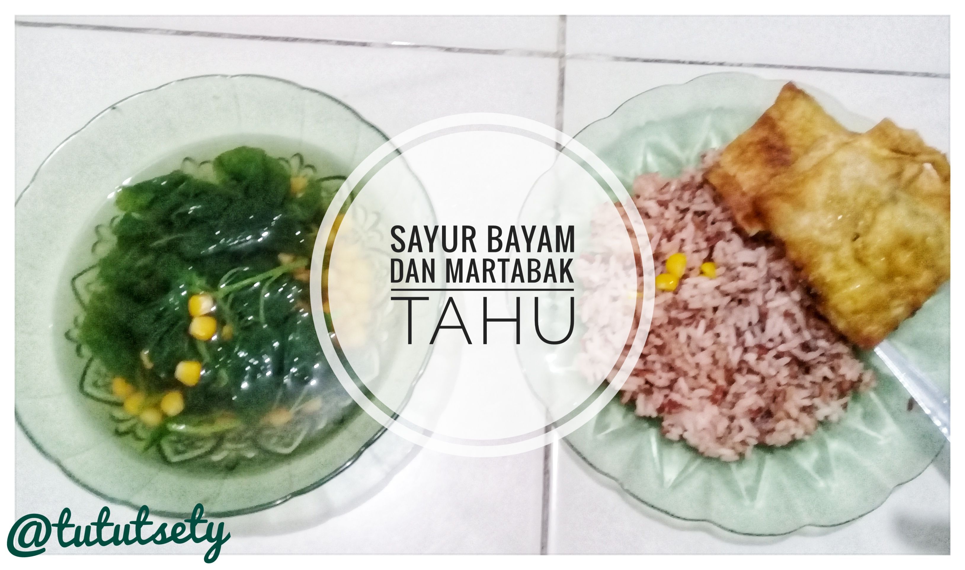 ilustrasi sayur bayam dan martabak tahu | sumber: dokumentasi pribadi