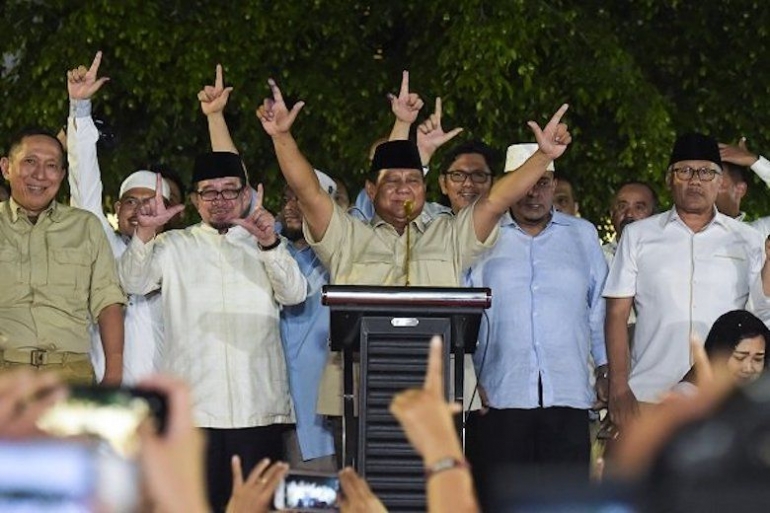 Deklarasi kemenangan Prabowo (Foto: Solopos)