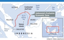 Ilustrasi ZEE Indonesia di Laut Natuna Utara