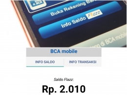 Sisa saldo Flazz BCA saya setelah digunakan untuk belanja pada 14 Mei 2019. Saldo bisa dicek dengan mudah menggunakan aplikasi BCA mobile pada smartphone ber-NFC (dok. pri).