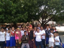 Hizkia Ronaldus Silalahi dan siswa SMP Cinta Rakyat 1 Pematangsiantar | dokpri