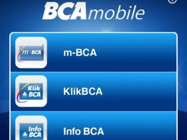 Tampilan aplikasi BCA Mobile.