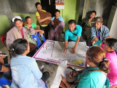 Diskusi di tingkat desa mendorong partisipasi petani kopi di wilayah Samosir, Sumatera Utara (Sumber, dokumentasi BITRA Indonesia)