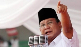 Foto Prabowo sedang berpidato/Riausky.com