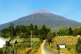 Indahnya Gunung Slamet juga di lewati oleh pelari MJM 2019. Dok. Kompas.com/Anggara Wikan Prasetya