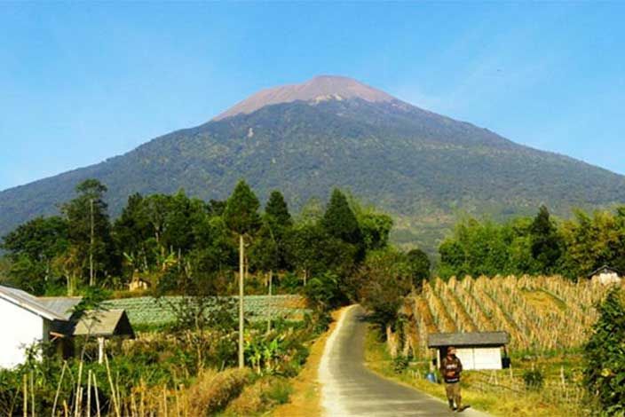 Indahnya Gunung Slamet juga di lewati oleh pelari MJM 2019. Dok. Kompas.com/Anggara Wikan Prasetya