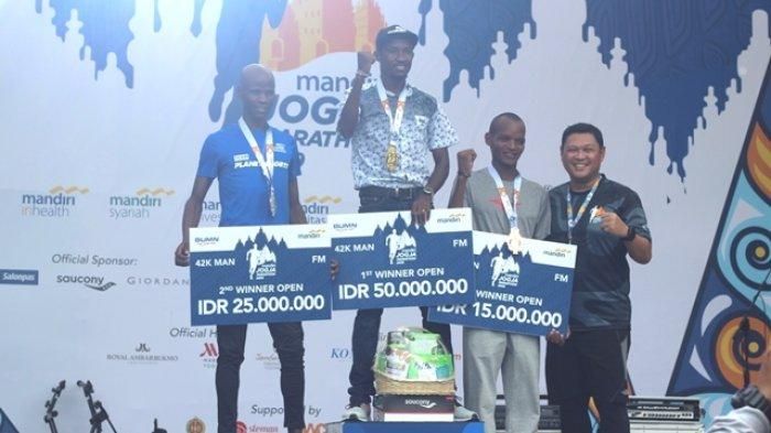3 pelari asal Kenya berhasil menyabet juara di Mandiri Jogja Marathon (MJM) 2019. Dok. http://jogja.tribunnews.com