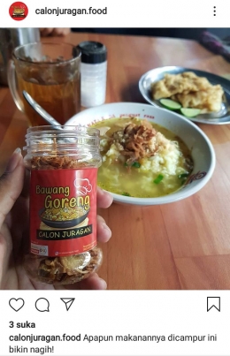 Instagram Bawang Goreng Calon Juragan, salah satu sarana pemasarannya. (Gambar: IG calonjuragan.food).