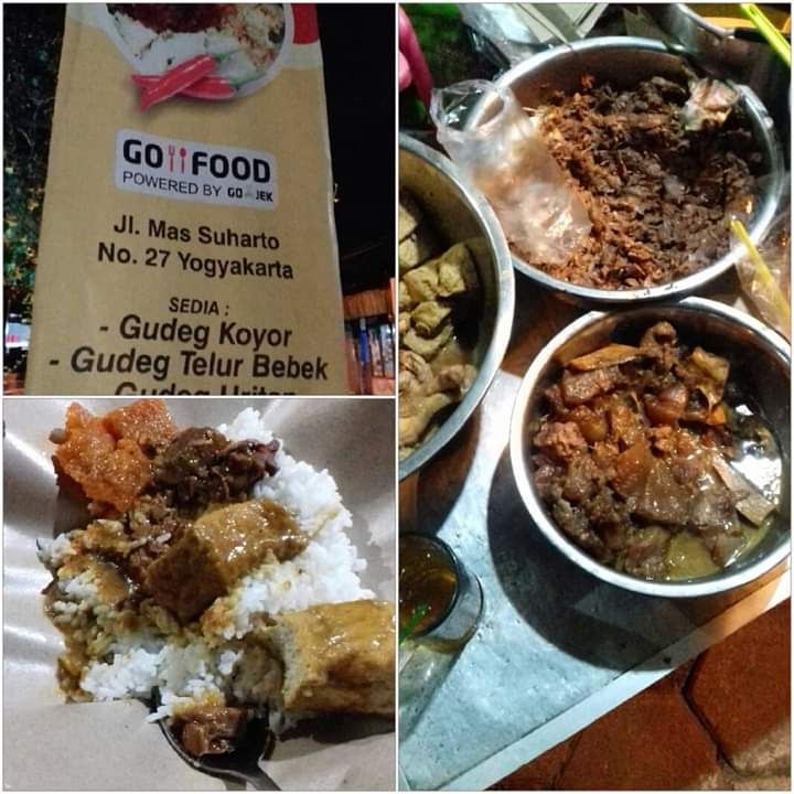 Dokpri- gudeg koyor dan di piring gudeg tahu