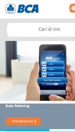 Gambar 1 : download dulu aplikasi widget BCA di Smartphone doc. www.bca