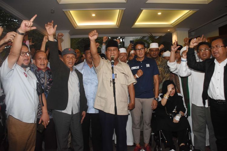 Prabowo bersama elit pendukungnya. Foto: KOMPAS.com/Indrianto Eko Suwarno