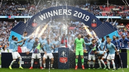 Perayaan gelar juara Piala FA 2019. (News.sky.com)
