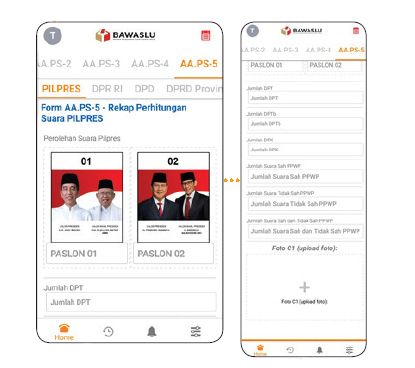 Screenshot aplikasi Siwaslu - Sumber : buku pedoman Siwaslu