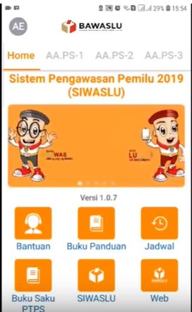 Homepage Siwaslu. Sumber : Buku pedoman Siwaslu
