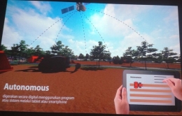 Autonomous tractor dan drone adalah bagian dari hardware Smart Farming 4.0 untuk pertanian masa depan berbasis digital (Dokumen Pribadi/Lokasi: Museum Pertanian Bogor)