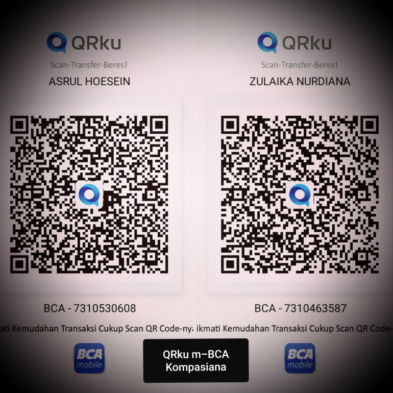 Ilustrasi: Scan QRku dan QR Istriku. Sumber: Pribadi