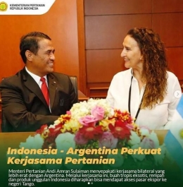 Kerjasama bilateral Indonesia dan Argentina (www.instagram.com/kementerianpertanian