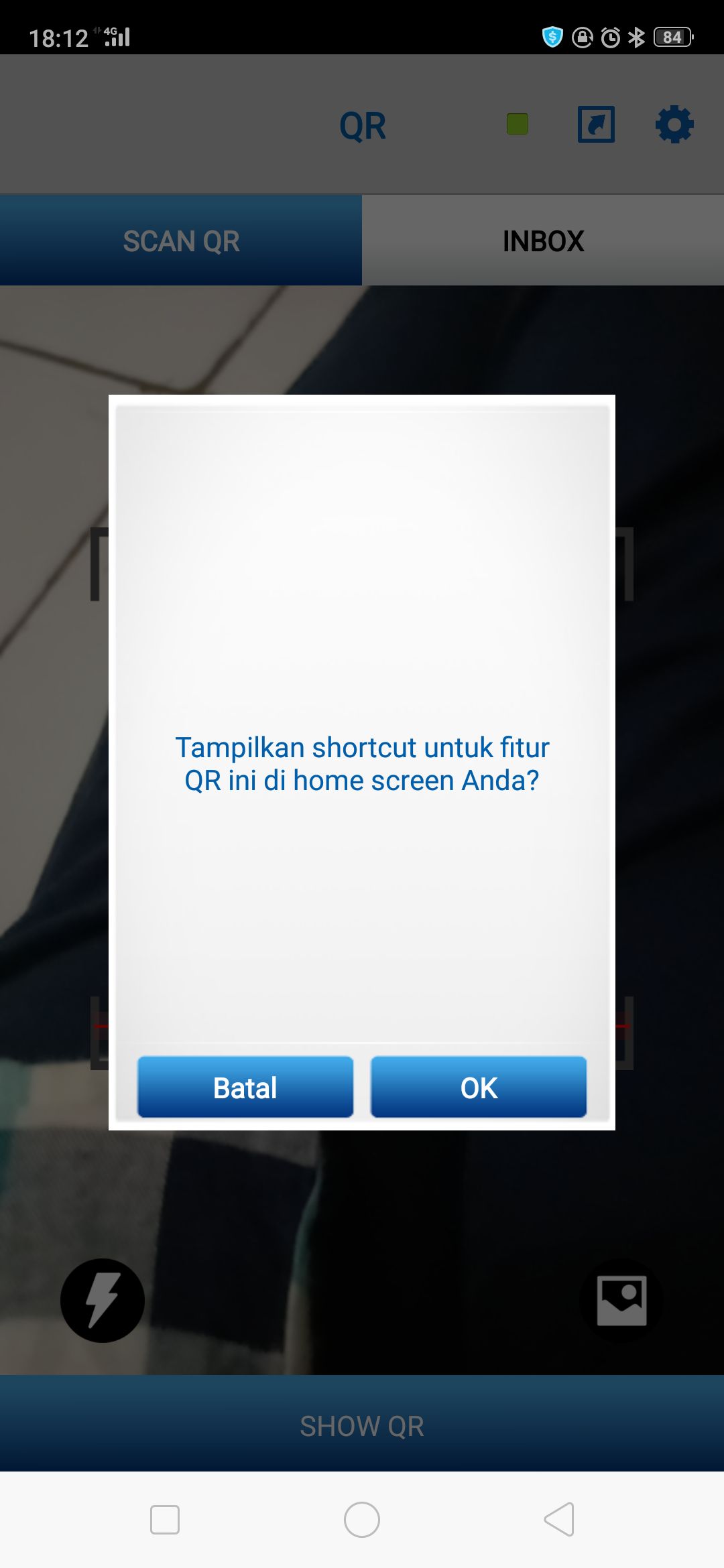 Munculkan Shortcut QRku di Home Screen