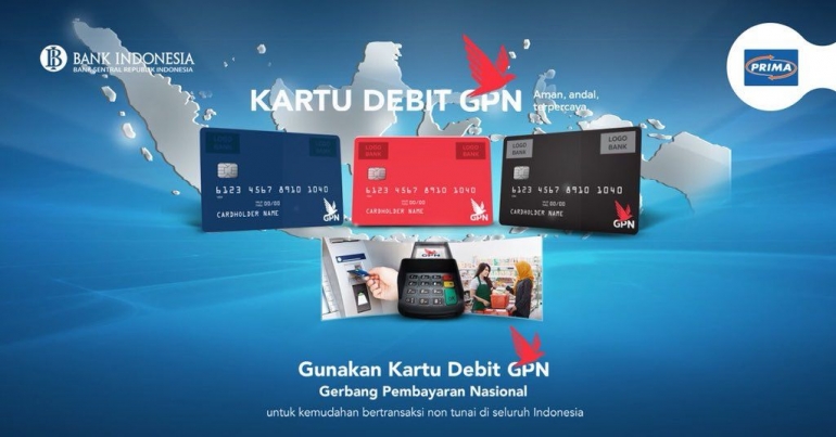 Ilustrasi kartu Debit Berlogo GPN yang bisa digunakan diseluruh ATM dan EDC Jaringan Prima. sumber : twitter @jaringanprima
