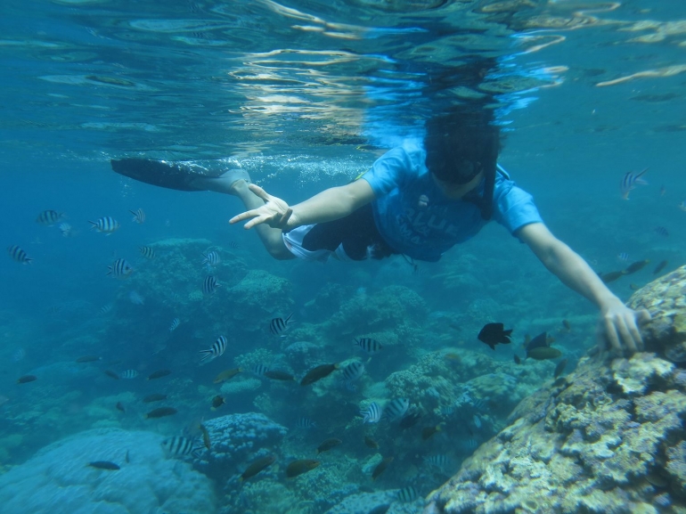 Saya tidak bisa berenang, tetapi bertekad menyelam untuk menikmati alam bawah laut Karimunjawa yang sangat alami | Dokumentasi Pribadi