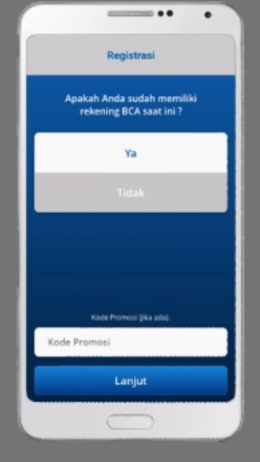 Layar tangkap you tube tutorial membuka rekening menggunakan BCA mobile