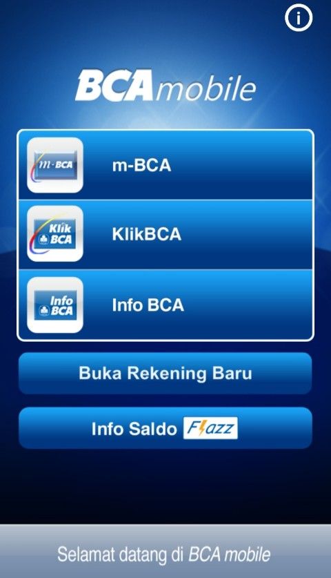 Tampilan aplikasi BCA Mobile.