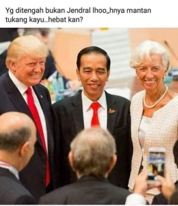 Jokowi diapit Trump dan isterinya (sumber:Joutje Kaunang,fb,com)