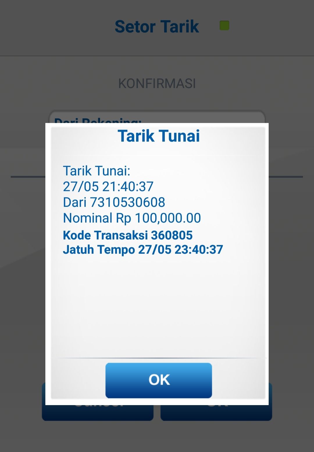 Ilustrasi: Kode Nomor Transaksi Tarik Tunai Tanpa Kartu di ATM BCA. Sumber: Tangkap Layar.