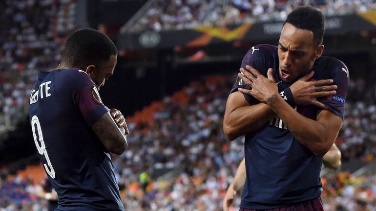 Aubameyang dan Lacazette (Foto UEFA.com) 