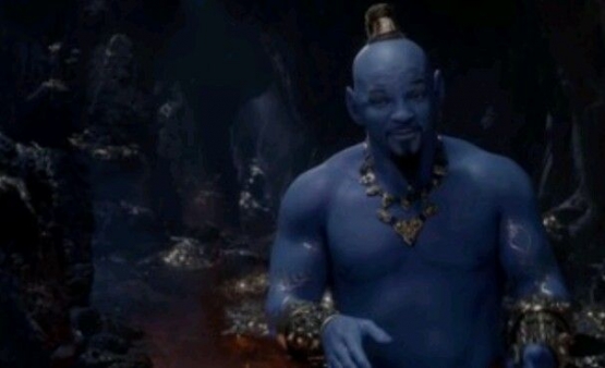 Wujud Will Smith sebagai jin Genie dalam film Aladdin (Sumber: Disney Pictures)