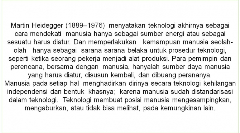 Heidegger Tentang Teknologi [2]