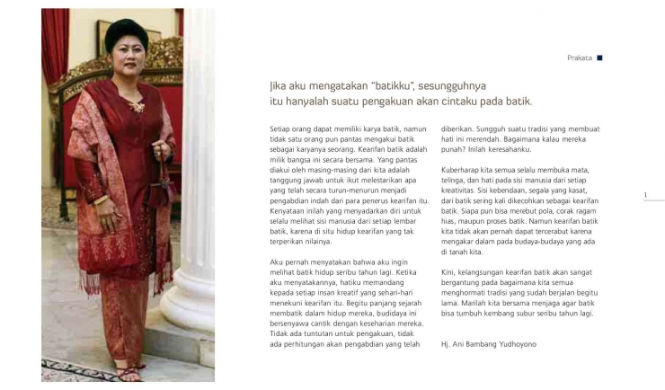 Gambar 1 : Ibu ani yudhoyono dengan batik doc. gramedia digital