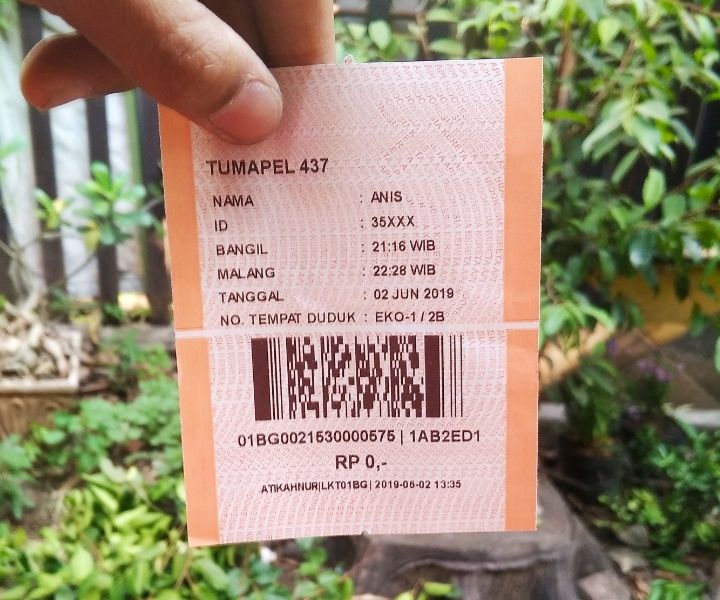 Tiket KA, tertulis Rp. 0/dokpri