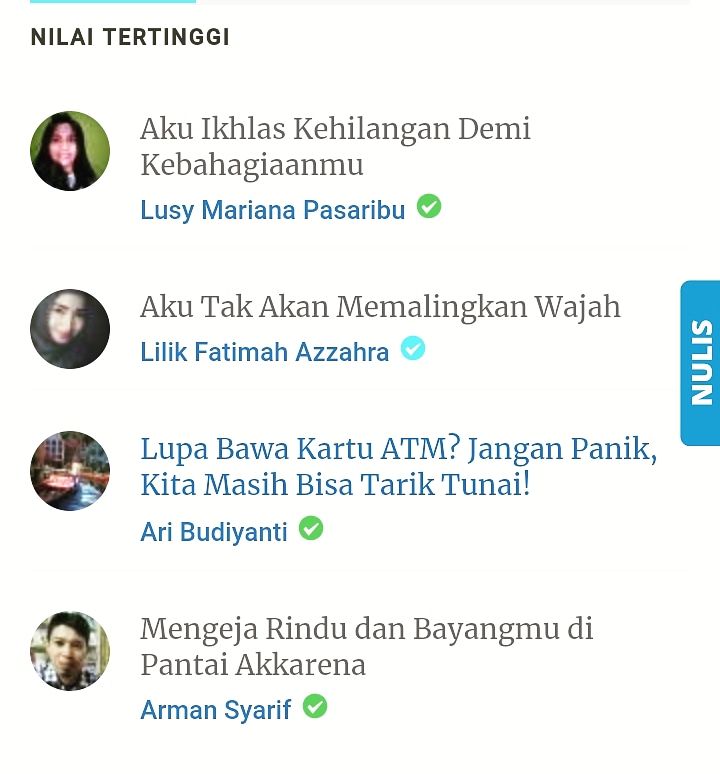 Tulisan Mystery Topic karya saya yang masuk NT urutan ke 3. Dokumen pribadi