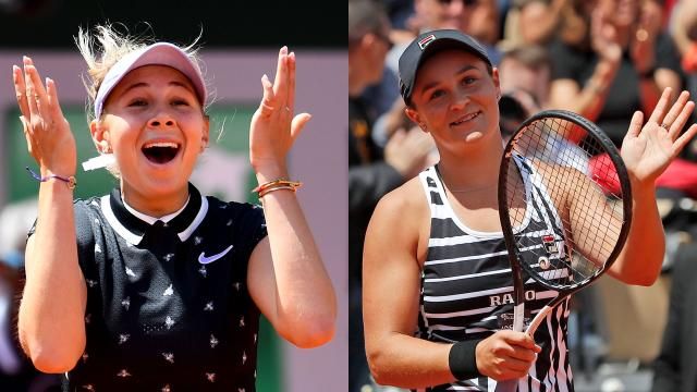 Finalis Roland Garros 2019 putri Markta Vondrouov (Ceko) dan Ashleigh Barty (Australia). (Sumber: foxsports.com.au)