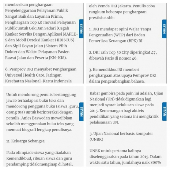 Tangkapan layar kompasiana. Prestasi2 anies yang tidak dilihat. Mungkin karena like and dislike. Lengkapnya baca: https://www.kompasiana.com/ramadhanhadysyahputratambunan/5cfb7a960d823007db66d4f5/melulu-dihujat-cebongers-yuk-cek-prestasi-anies-baswedan