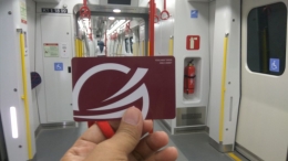 Kartu elektronik Single Trip Journey moda transportasi LRT (dok.windhu) 