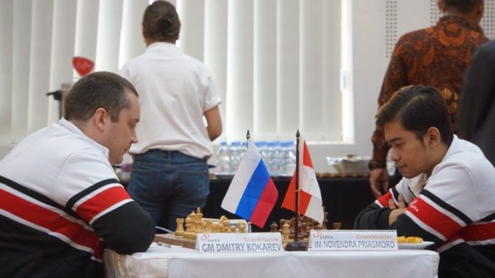 IM Novendra Priasmoro vs GM Dmitry Kokarev(sumber:bebas.kompas.id)