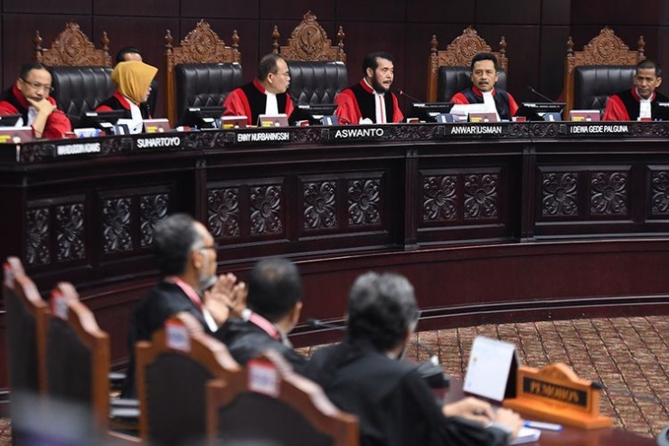 Suasana Sidang Sengketa Pilpres 2019 di Gedung Mahkamah Konstitusi (MK). Gambar: kompas.com