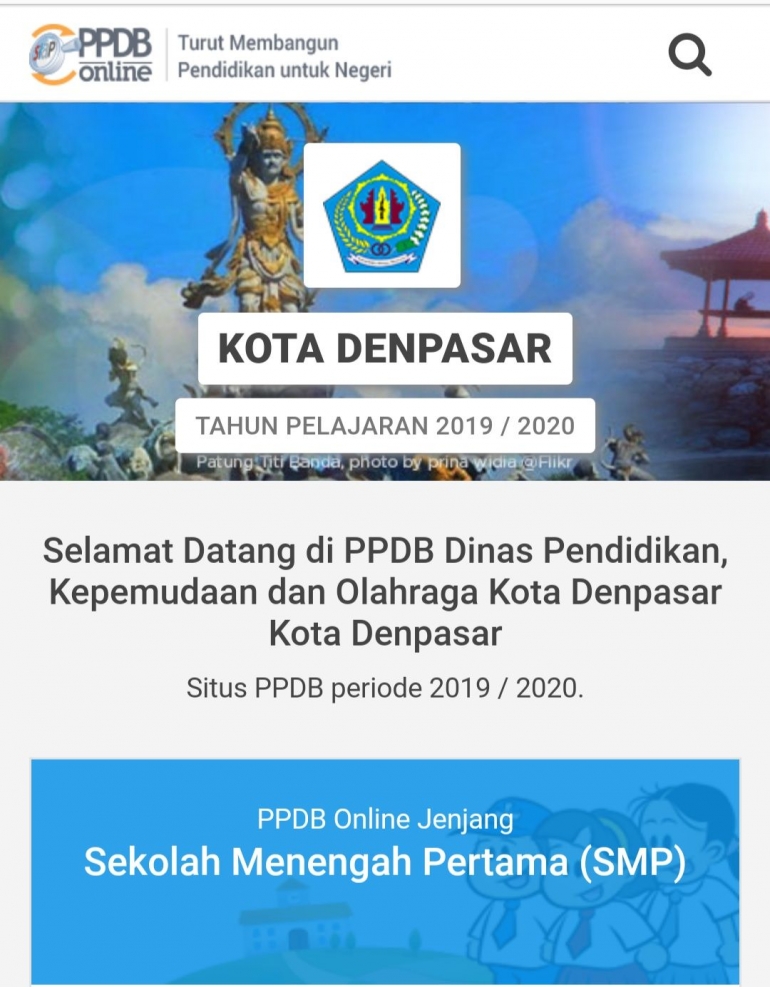 Aplikasi PPDB Sumber : denpasar. siap-ppbd.com