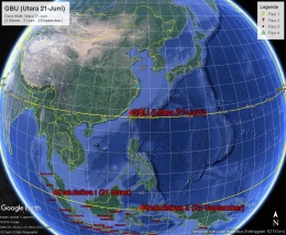 GBU = Garis Balik Utara (21-Juni)/Tangkapan layar Google Earth