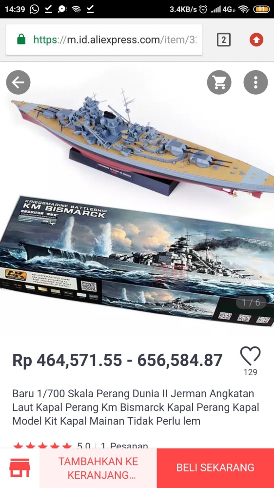 Contoh model kit KM Bismarck