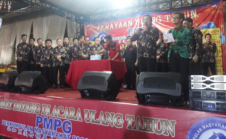 Penasihat Hukum PMPG KRT AJM Andi Hakim, SH saat puncak perayaan ulang tahun ke-1 PMPG/Foto: Dok PMPG