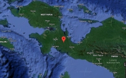Titik lokasi Pedalaman Udik Simo Kampung Oya, Papua Barat (sumber:Google Maps)