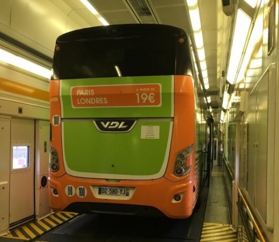 FlixBus di dalam kereta Euro Tunnel - dok. Travenion 