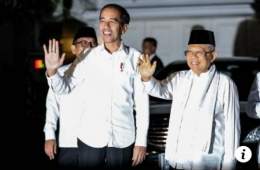 Jokowi dan kiai Ma'ruf Amin.sumber : kompas.com/Garry Lotulung